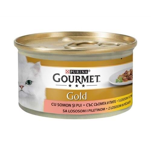 Gourmet Gold P. Et Soslu Somon Tavuklu Kedi Konservesi 85 gr. 24 Ad.