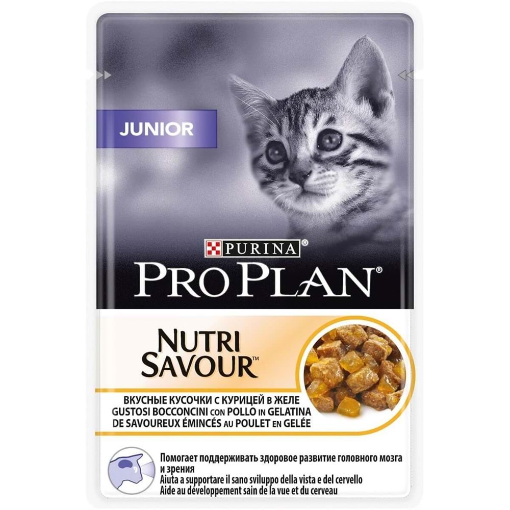 Pro Plan Junior Tavuklu Yavru Kedi Konservesi Pouch 85 gr.x12 Adet