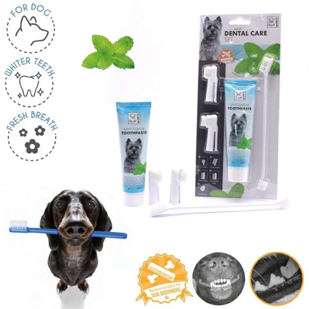 M-Pets Köpekler İçin Naneli Diş Macunu+Fırça Seti 10110799