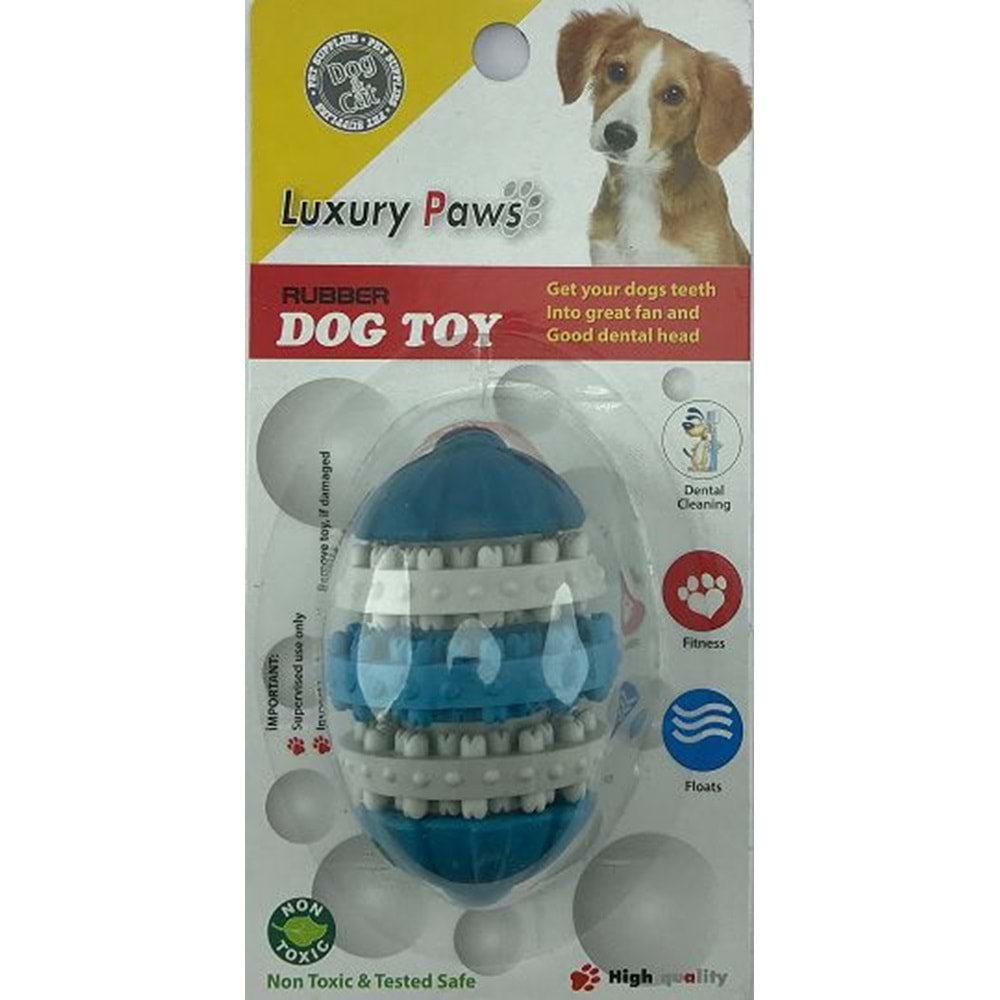Luxury Paws Dişleme Sert Kauçuk Mavi-Gri Köpek Oyuncağı 8 cm.