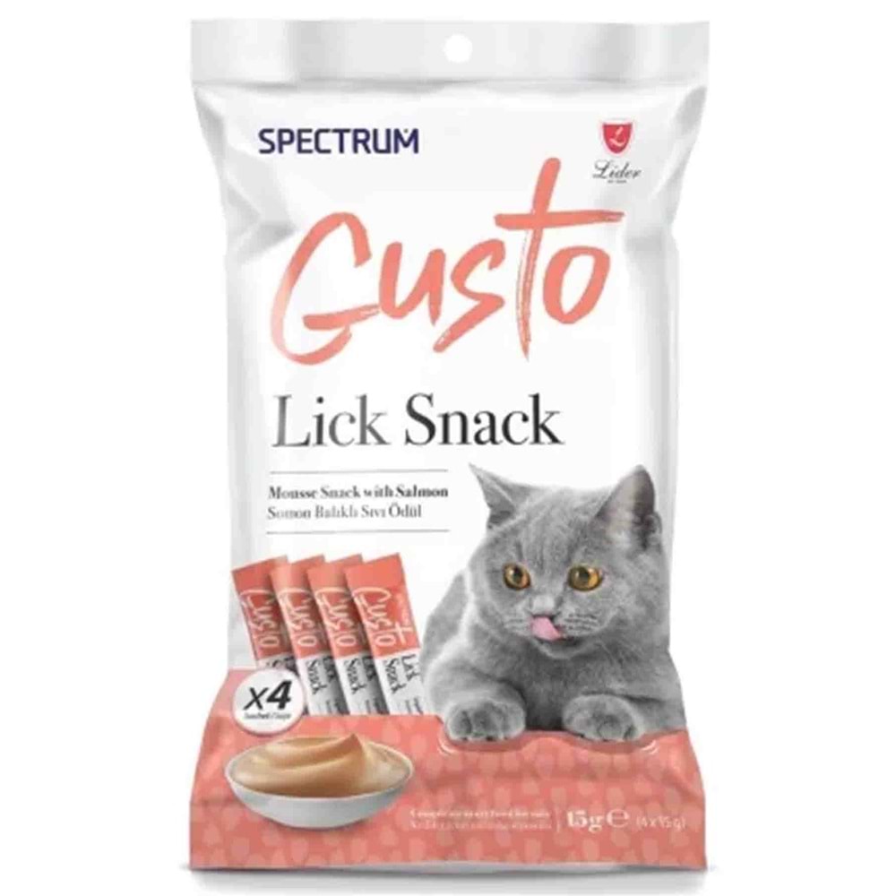 Spectrum Gusto Somonlu Sıvı Kedi Ödül Maması 15gr(4'lü) 3 Paket