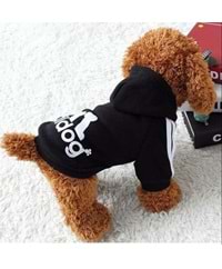 Siyah Adidog Kapşonlu Sweatshirt XL Küçük Irk