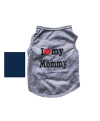I Love Mommy Köpek T-Shirt Küçük Irk Lacivert M
