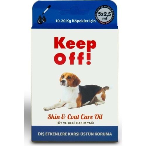 Keep Off 12-20 Kg Orta Irk Köpek Dış Etken Deri Tüy Bakım Ense Damlası (5 x 2,5 ml)