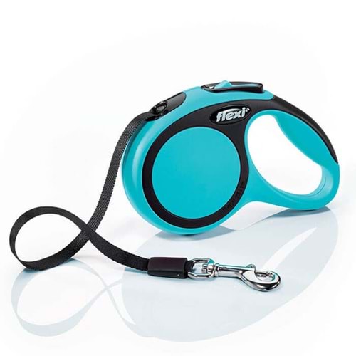 Flexi New Comfort 5m. M Mavi Şerit Kayışlı Gezdirme Tasması