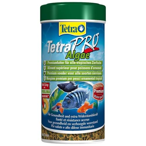 Tetra Pro Algae Crisps Spirulinali Cips Balik Yemi 250 ml.