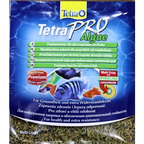 Tetra Pro Algae Crisps Spirulinali Cips Balik Yemi 12 Gr.
