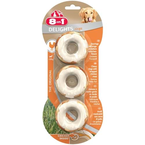 8in1 Tavuk Etli Delight Rings Halka Köpek Ödül Kemiği 80 gr.