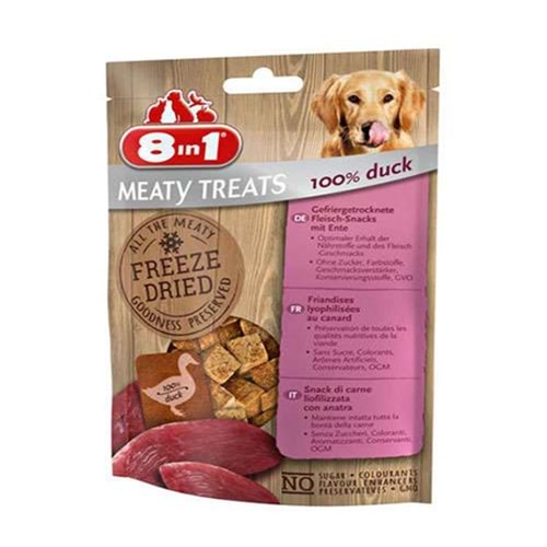 8in1 Freeze Dried Tahılsız Ördekli Kurutulmuş Köpek Ödülü 50 Gr.x2 Adet