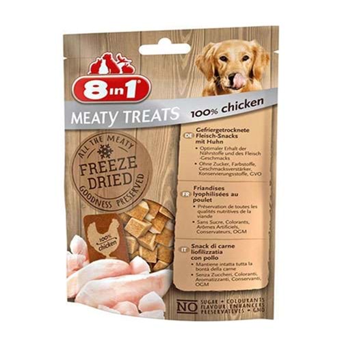 8in1 Freeze Dried Tahılsız Tavuk Havuçlu Kurutulmuş Köpek Ödülü 50 Gr.x2 Adet