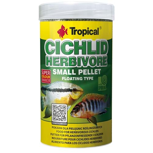 Tropical Cichlid Herbivore Small Pellet 250ml 90gr