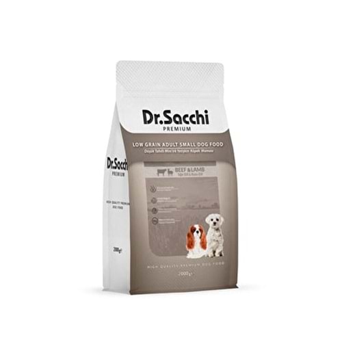 Dr.Sacchi Premium Sığır&Kuzu Düşük Tahıllı Mini Irk Köpek Maması 2 Kg