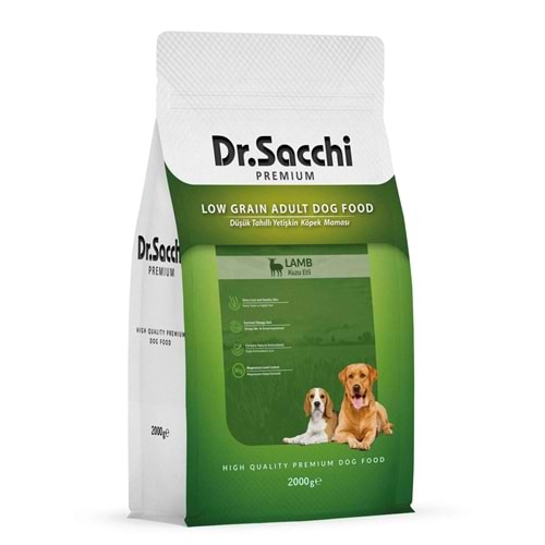 Dr.Sacchi Premium Kuzu Etli Düşük Tahıllı Yetişkin Köpek Maması 2 kg