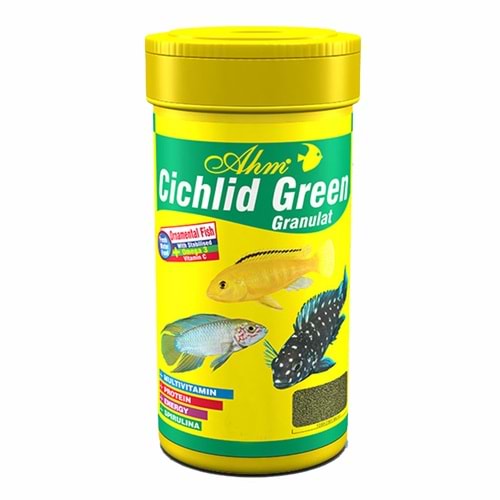 Ahm Cichlid Green Gran. Cichlid Balığı Yemi 250 ml.