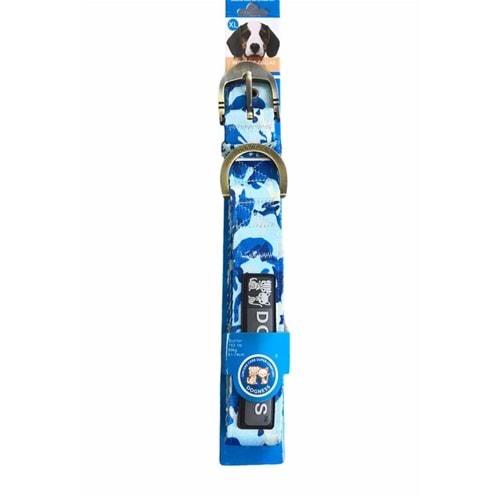 Köpek Boyun Tasması 1006-C12XL Kamuflaj Mavi 3,8 cm.x61-74 cm.