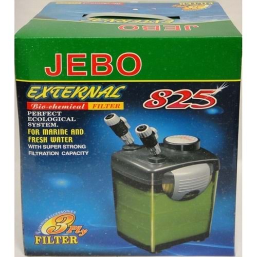 Jebo 825 Akvaryum Dış Filtre 1000 L/s + Seramik halka, Aktif karbon ve Zeolit 3*500 Gram