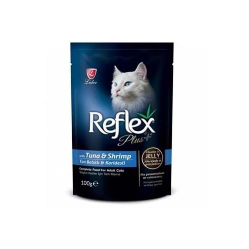 Reflex Plus Ton Balıklı ve Karidesli Pouch Kedi Konserve 100 Gr.x12 Adet