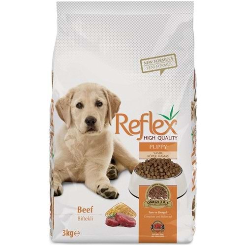 Reflex Puppy Yavru Biftekli ve Pirinçli Köpek Maması 3 kg.