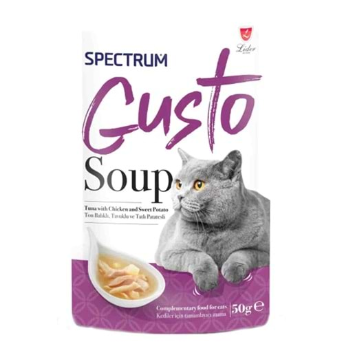 Spectrum Gusto Ton Balıklı Tavuklu ve Tatlı Patatesli Kedi Çorbası 50gr