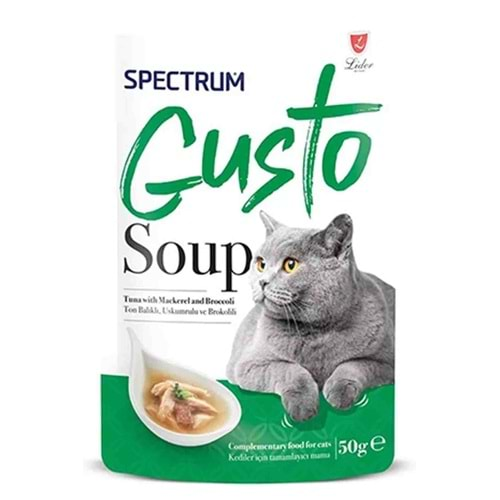 Spectrum Gusto Ton Balıklı Uskumrulu ve Brokolili Kedi Çorbası 50gr