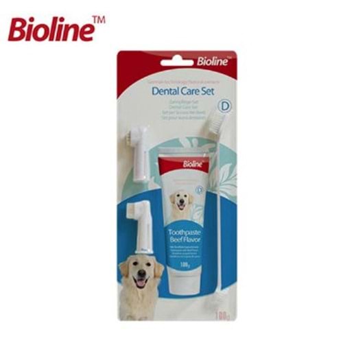 Bioline Köpek Ağız Temizleme Jeli ve Diş Fırçası Seti 100 gr.